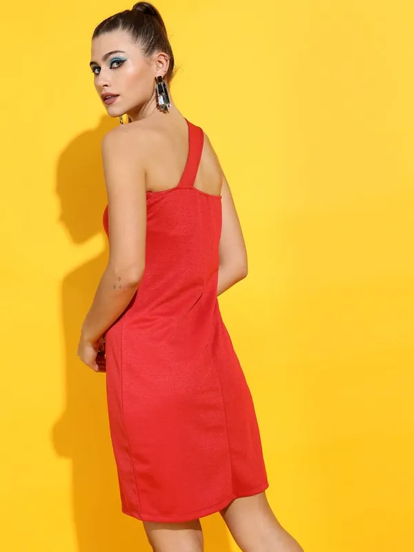 Tokyo Talkies Women Red Solid Sheath Dress