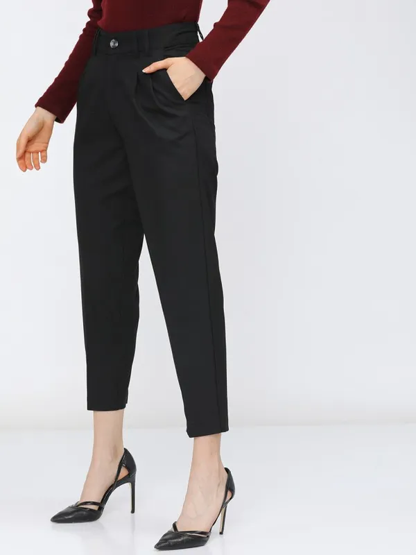 Tokyo Talkies Women Blue Solid Fitted Top