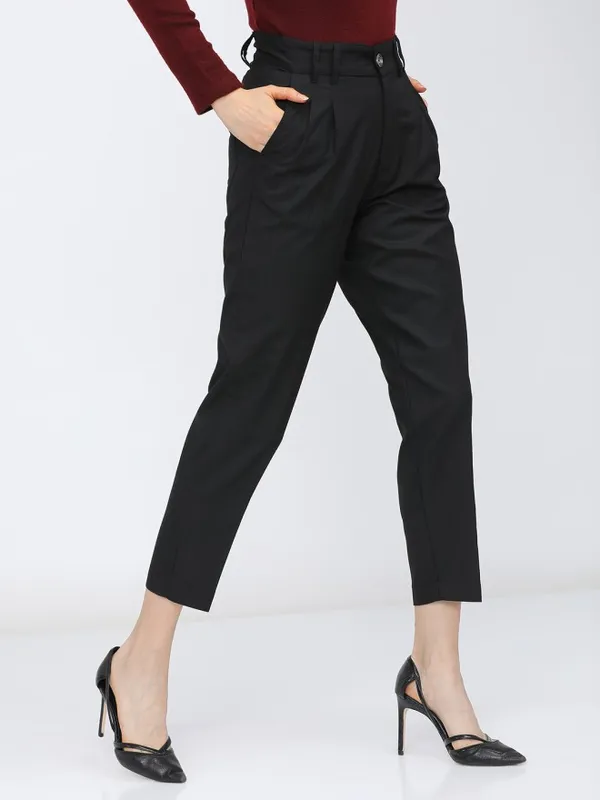 Tokyo Talkies Women Blue Solid Fitted Top