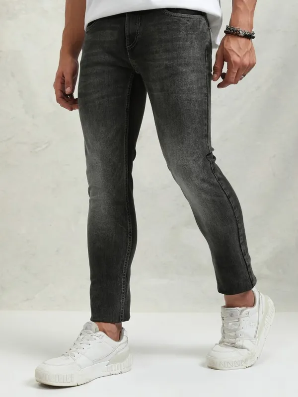 Highlander Men Grey Slim Fit Stretchable Jeans