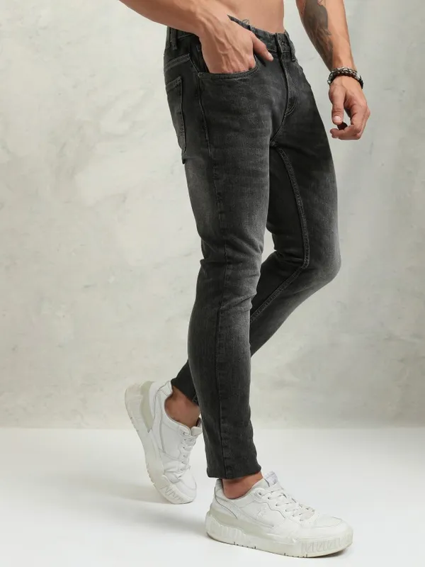 Highlander Men Grey Slim Fit Stretchable Jeans