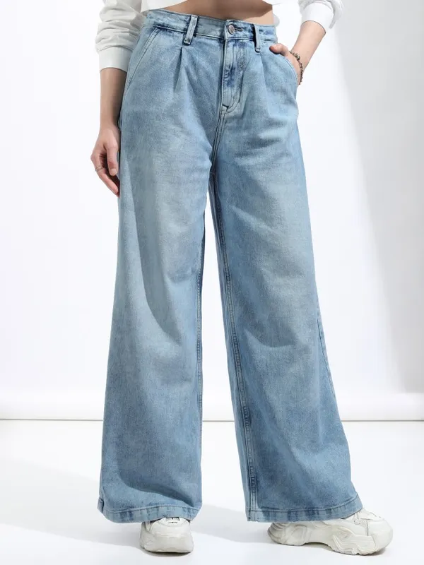 Tokyo Talkies Women Blue Flared Stretchable Jeans