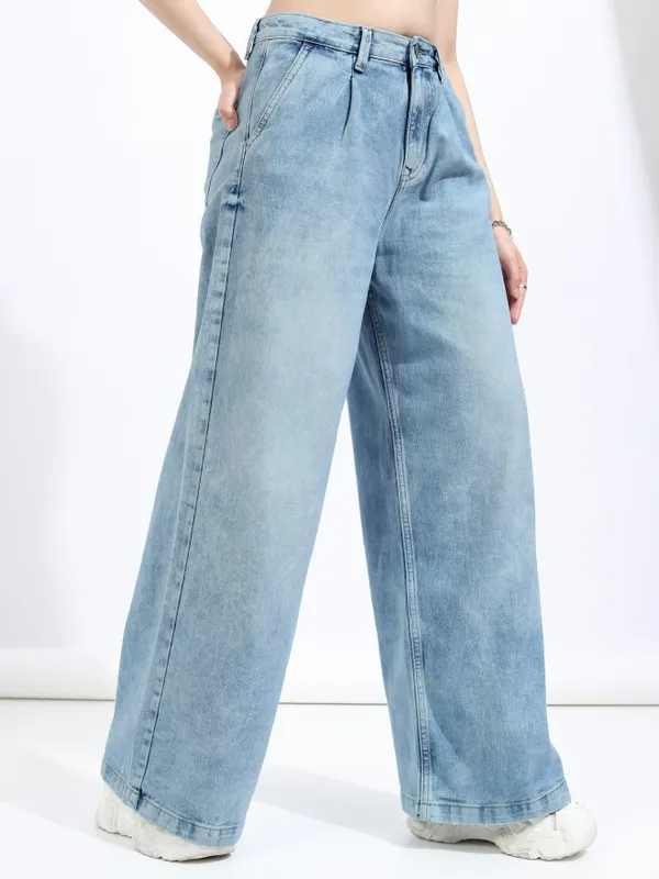 Tokyo Talkies Women Blue Flared Stretchable Jeans