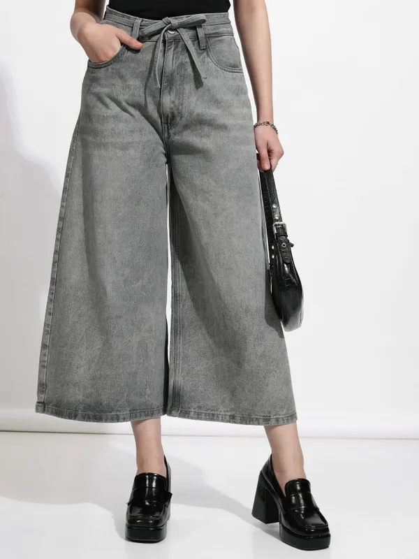 Tokyo Talkies Women Grey Wide Leg Jeans