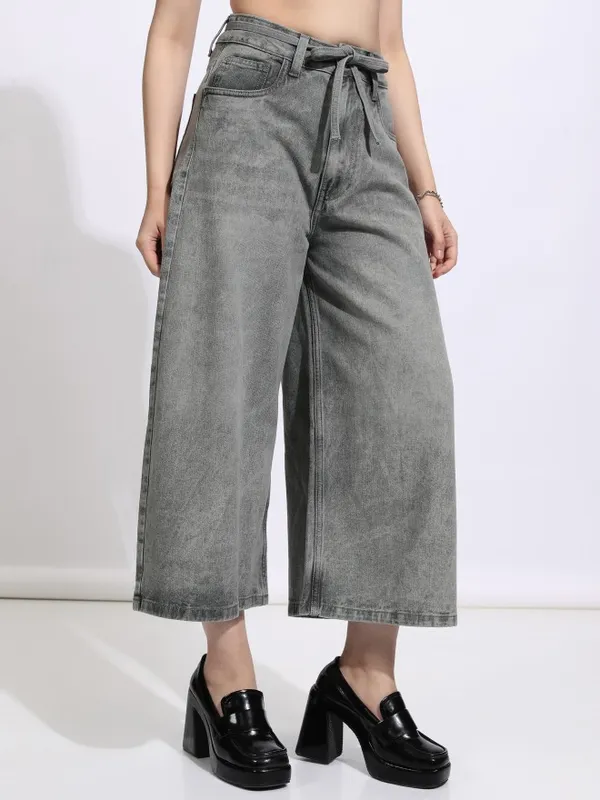 Tokyo Talkies Women Grey Wide Leg Jeans
