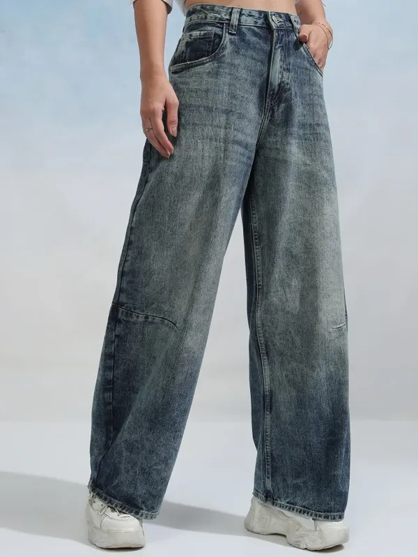 Tokyo Talkies Women Blue Wide Leg Jeans