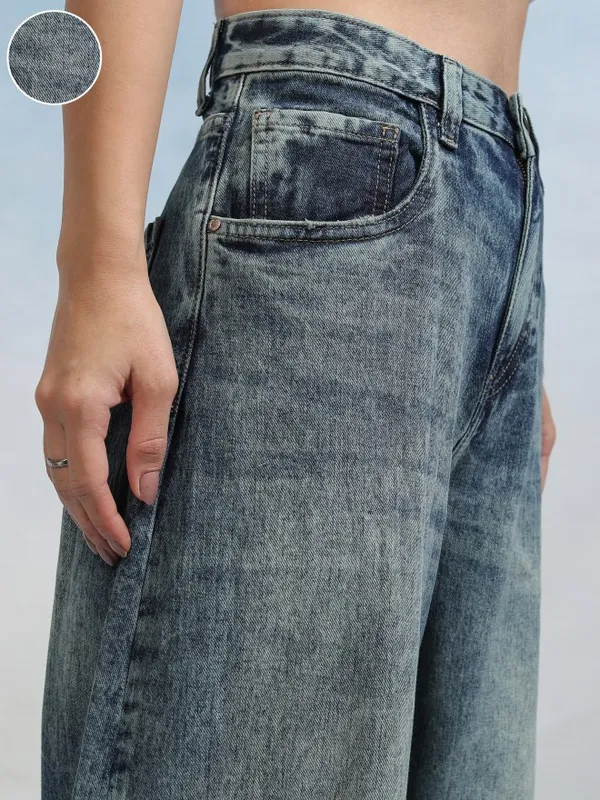 Tokyo Talkies Women Blue Wide Leg Jeans