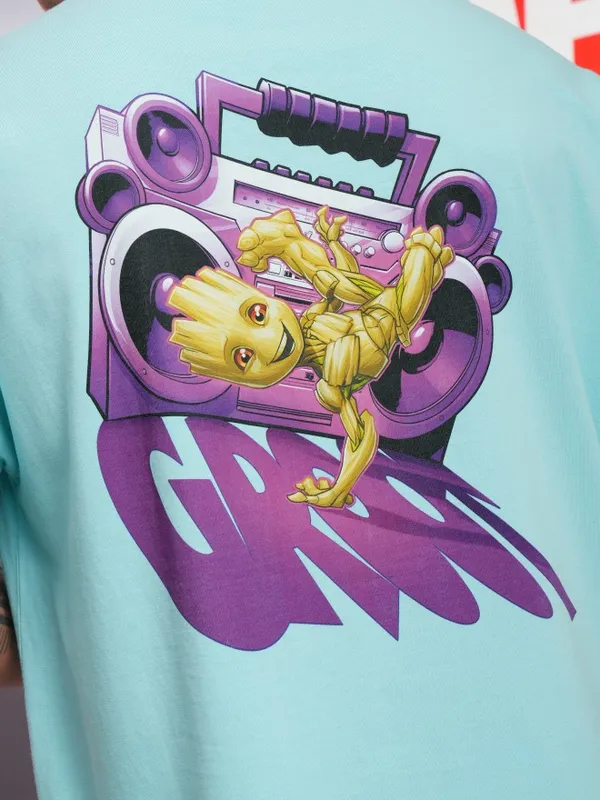 Groot Men Printed Round Neck Oversized Fit T-Shirt