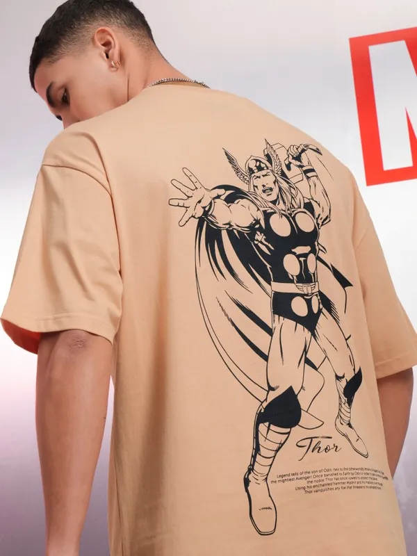 Thor Men Printed Round Neck Oversized Fit T-Shirt