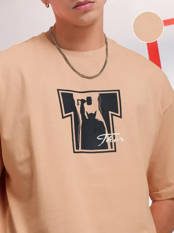 Thor Men Printed Round Neck Oversized Fit T-Shirt