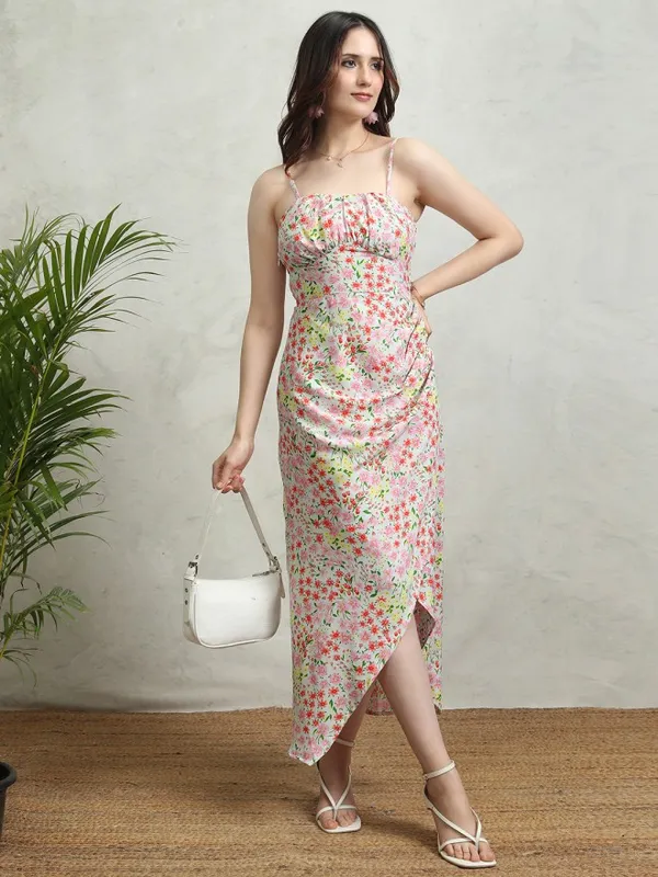 Tokyo Talkies Women Blue Printed Maxi Dress