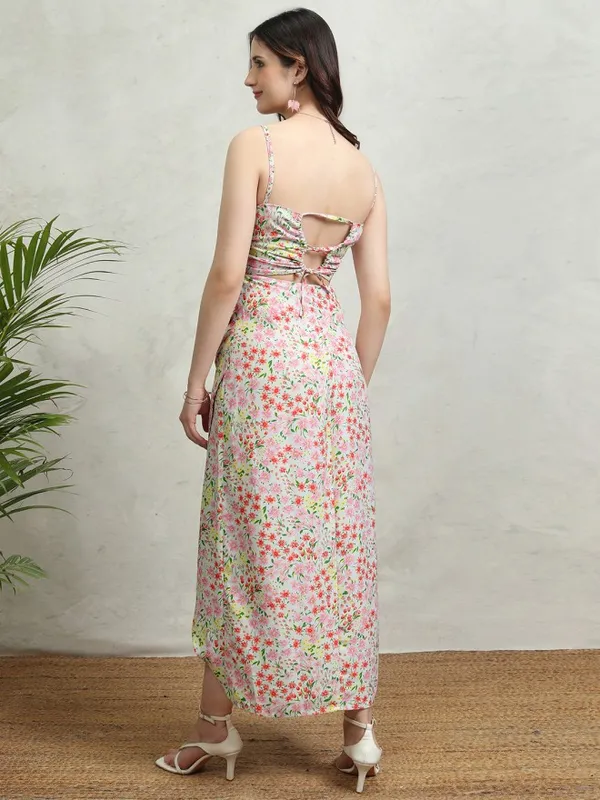 Tokyo Talkies Women Blue Printed Maxi Dress