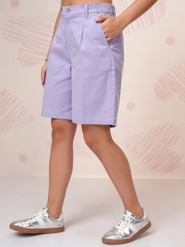 Tokyo Talkies Women Lavender Regular Fit Shorts