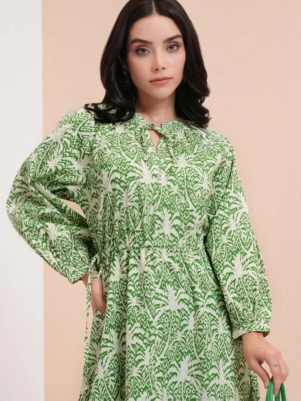 Printed Fit And Flare Dress