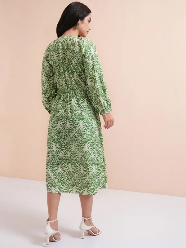 Printed Fit And Flare Dress