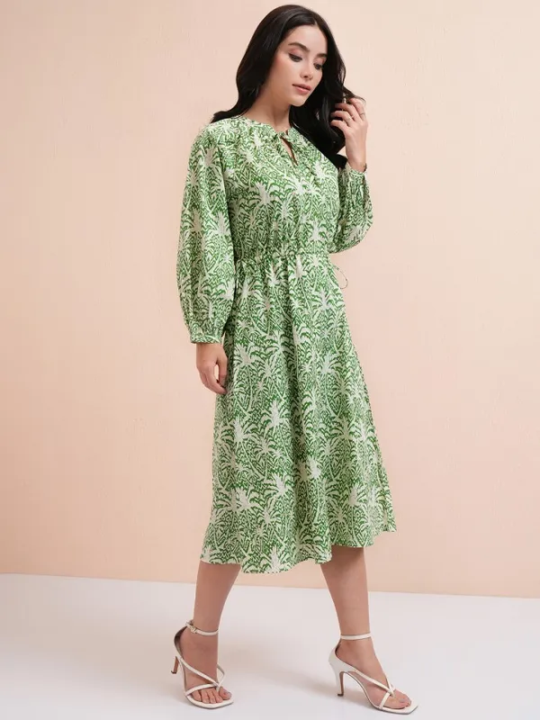 Printed Fit And Flare Dress