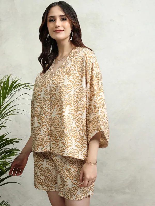 Tokyo Talkies Women Brown Printed Regular Top