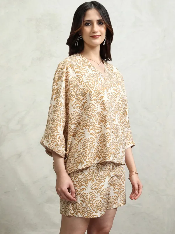 Tokyo Talkies Women Brown Printed Regular Top