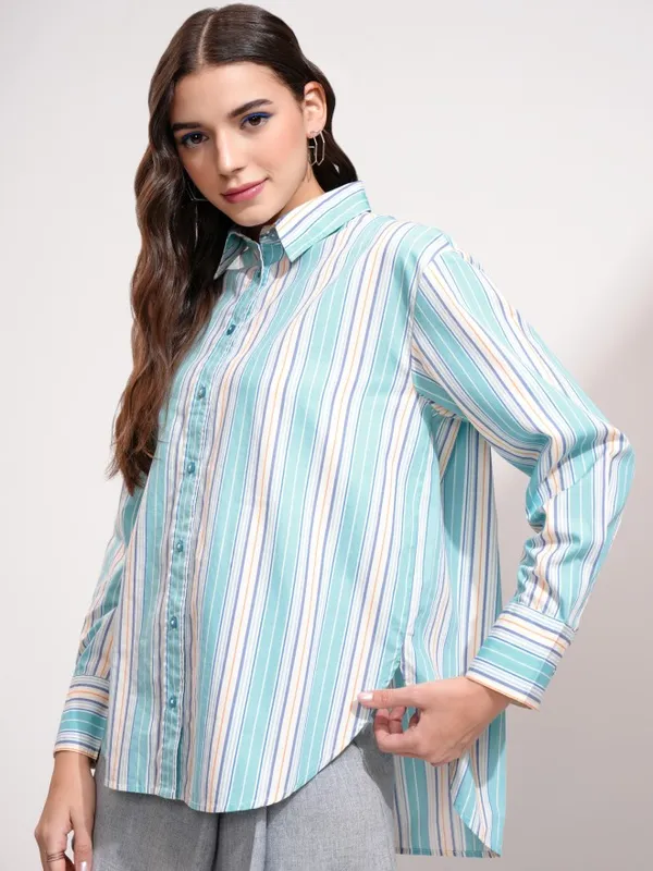 Women Striped Oversized Fit Casual Shirt