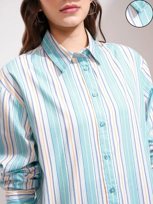 Women Striped Oversized Fit Casual Shirt