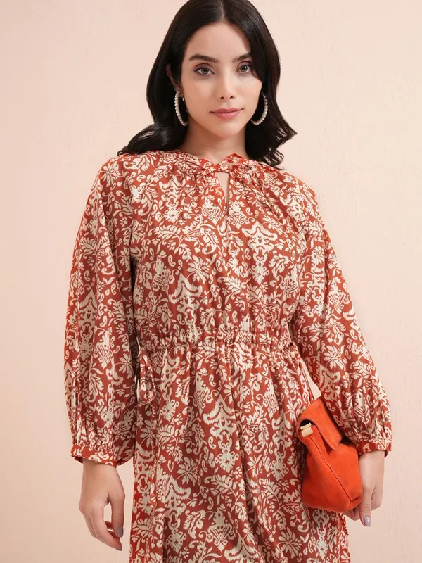 Printed Fit and Flare Dress
