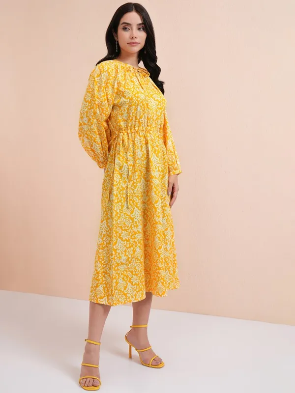 Printed Fit And Flare Dress