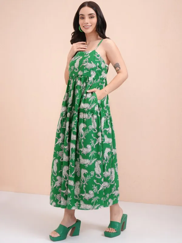 Printed Fit And Flare Dress