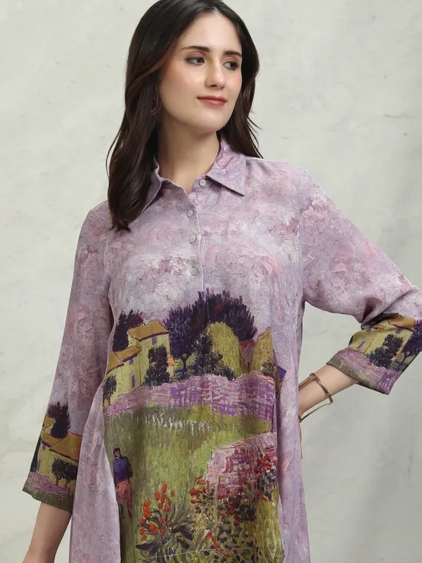 Vishudh Women Purple Printed Top