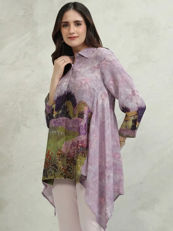 Vishudh Women Purple Printed Top