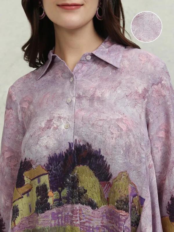 Vishudh Women Purple Printed Top