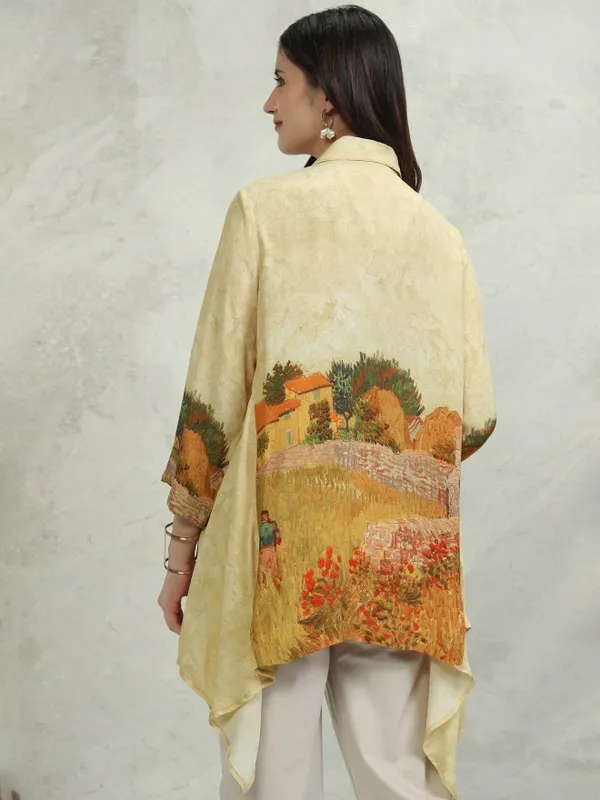 Vishudh Women Cream Printed Top