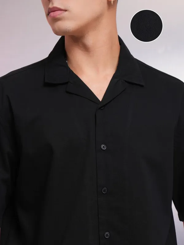 Disney By Highlander Men Black Mickey Mouse Printed Relaxed Fit Casual Shirt