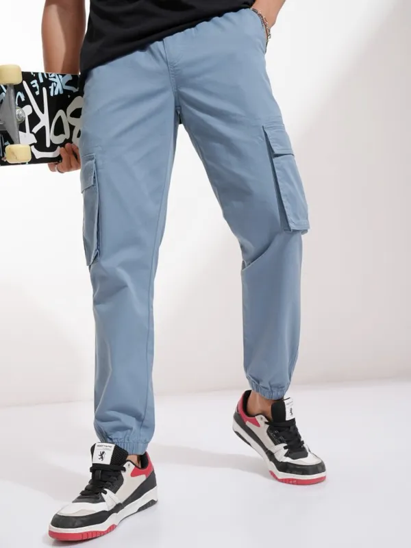 Highlander Men Grey Slim Fit Solid Joggers