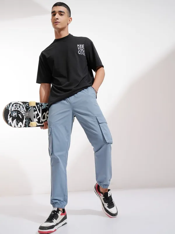 Highlander Men Grey Slim Fit Solid Joggers