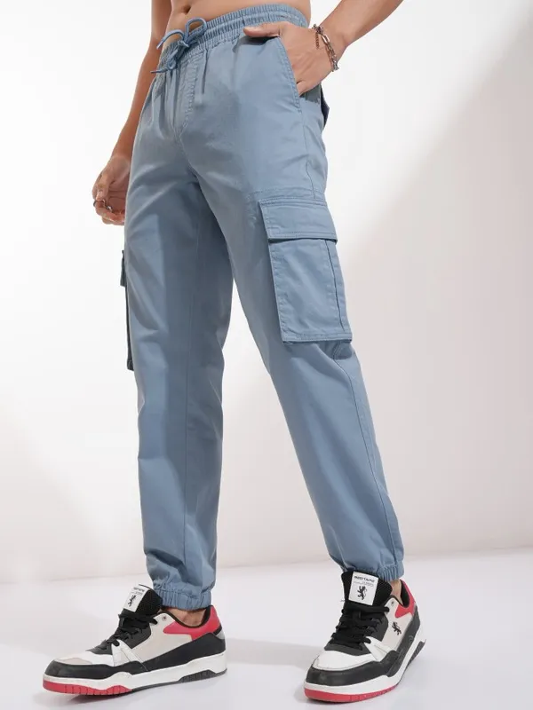 Highlander Men Grey Slim Fit Solid Joggers