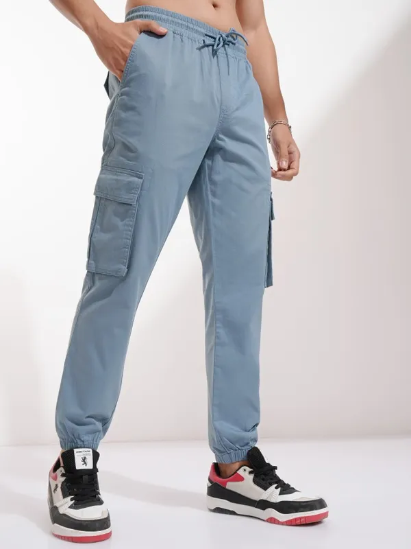 Highlander Men Grey Slim Fit Solid Joggers