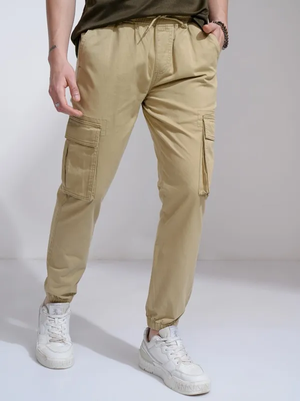 Highlander Men Brown Slim Fit Solid Joggers