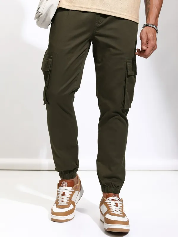 Highlander Men Brown Slim Fit Solid Joggers