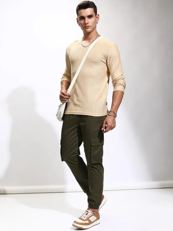 Highlander Men Brown Slim Fit Solid Joggers