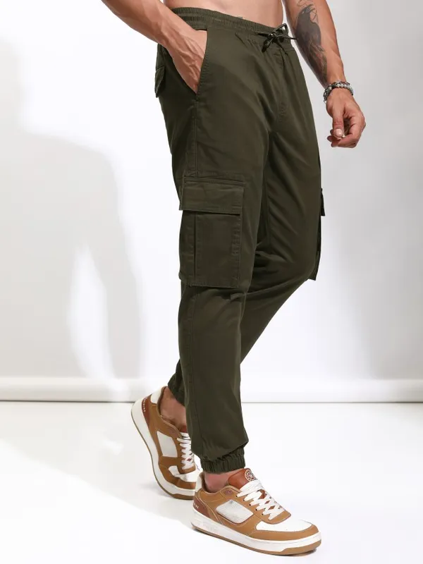 Highlander Men Brown Slim Fit Solid Joggers