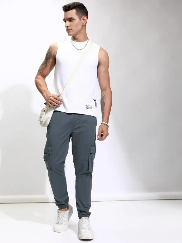 Highlander Men Blue Slim Fit Solid Joggers