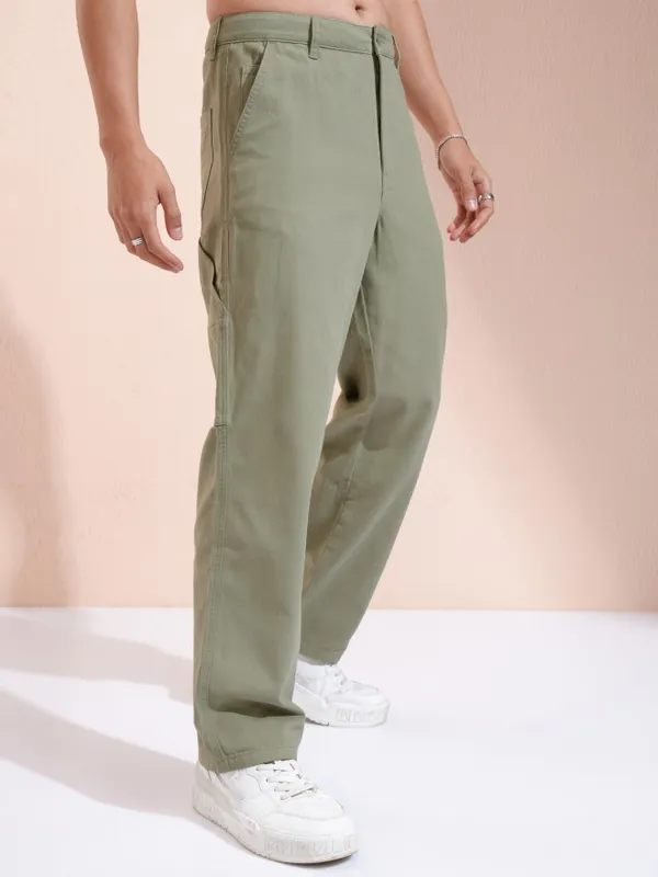 Highlander Men Grey Carpentar Fit Trousers