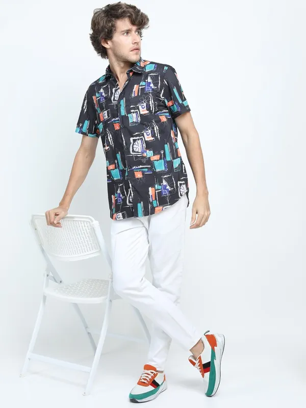 Highlander Men Multi Printed Slim Fit Casual Shirt