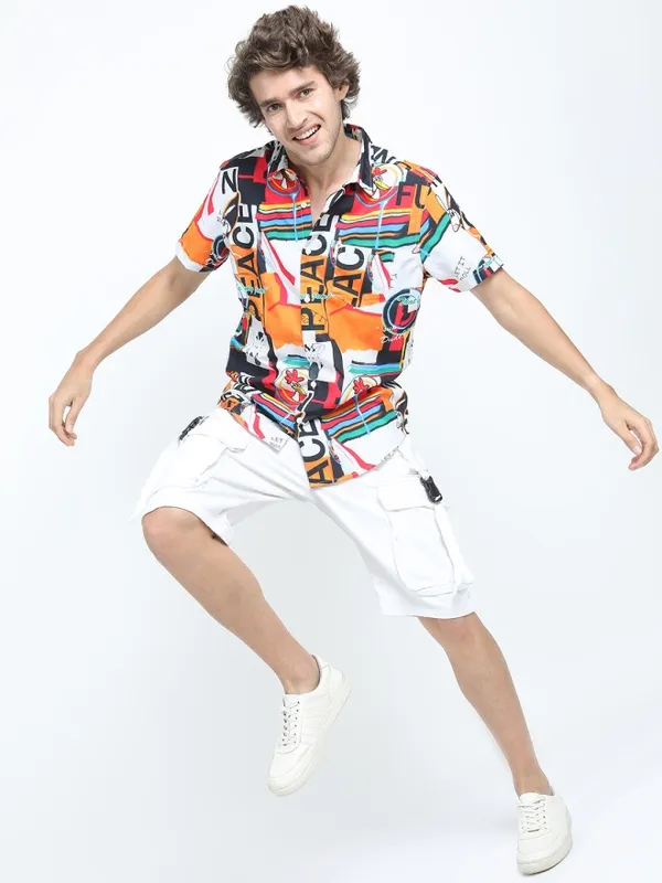 Locomotive Men Multi Printed Slim Fit Casual Shirt