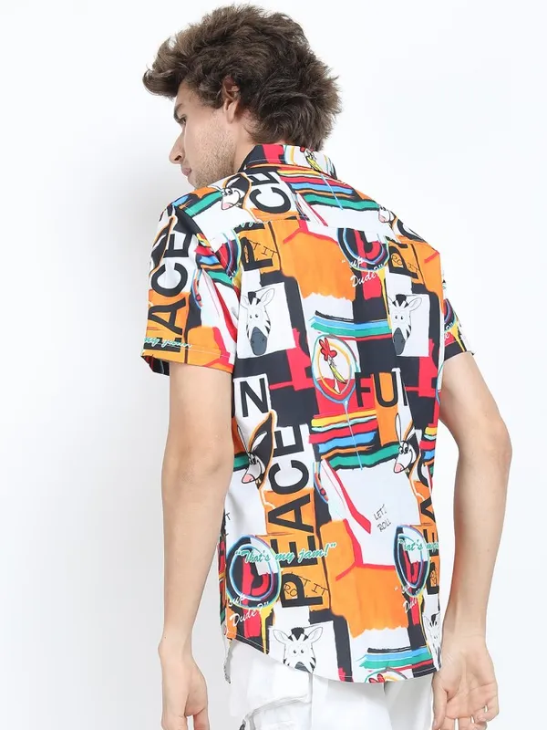 Locomotive Men Multi Printed Slim Fit Casual Shirt