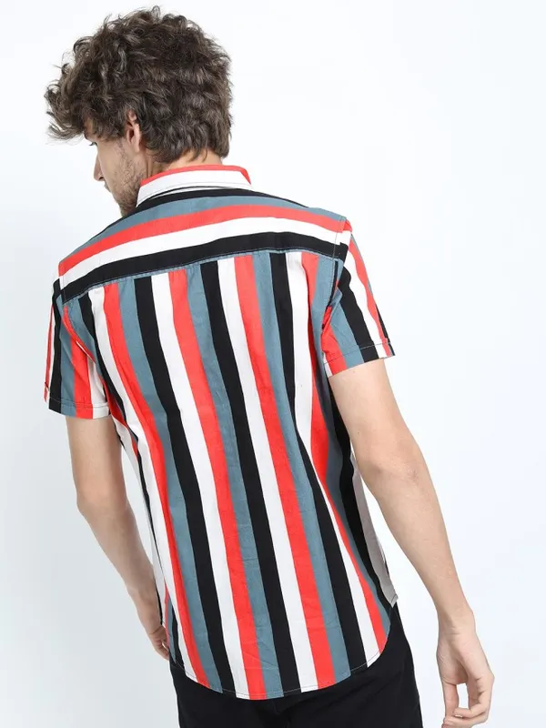 Highlander Men Multi Striped Slim Fit Casual Shirt