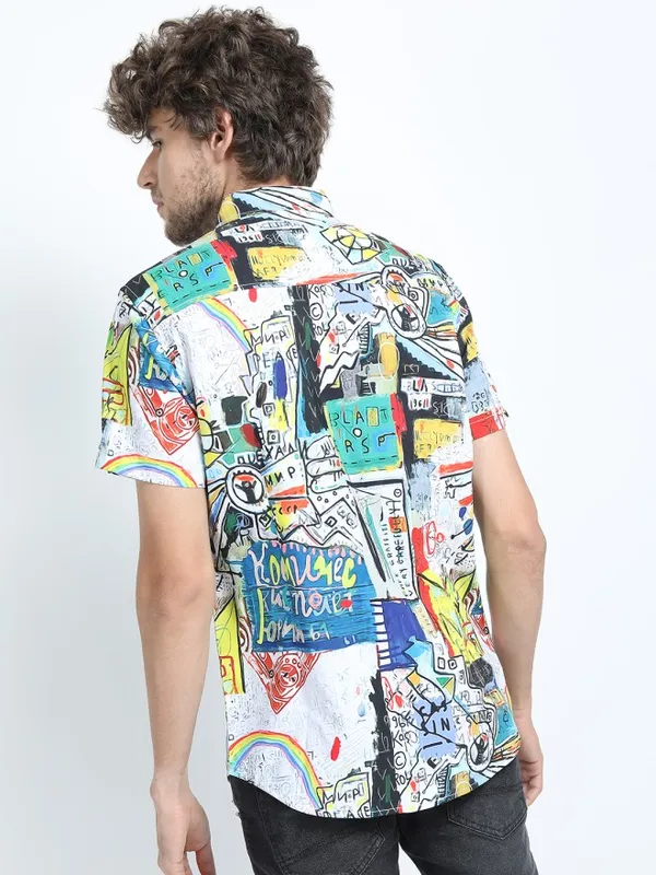 Highlander Men Multi Printed Slim Fit Casual Shirt