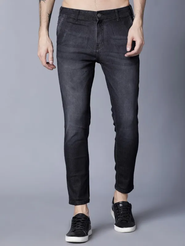 Highlander Men Black Skinny Fit Stretchable Jeans