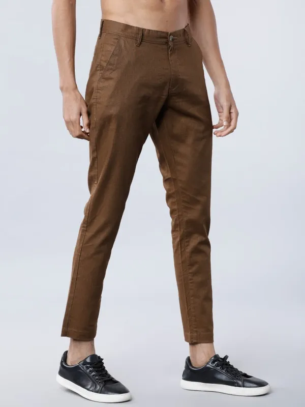 Highlander Men Brown Slim Fit Solid Chinos
