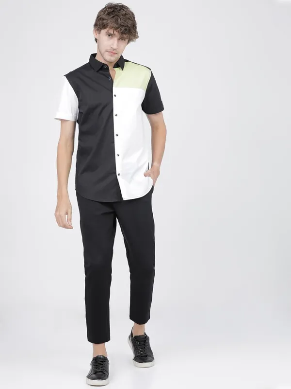 Highlander Men Multi Colourblocked Slim Fit Casual Shirt